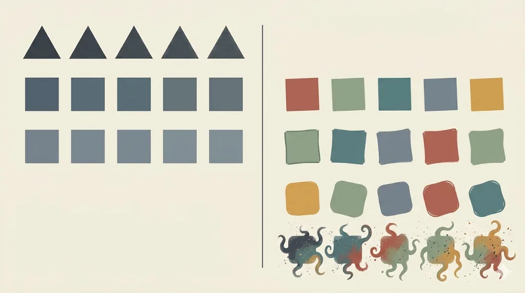 Abstract depiction of evaluation vs deployment awareness